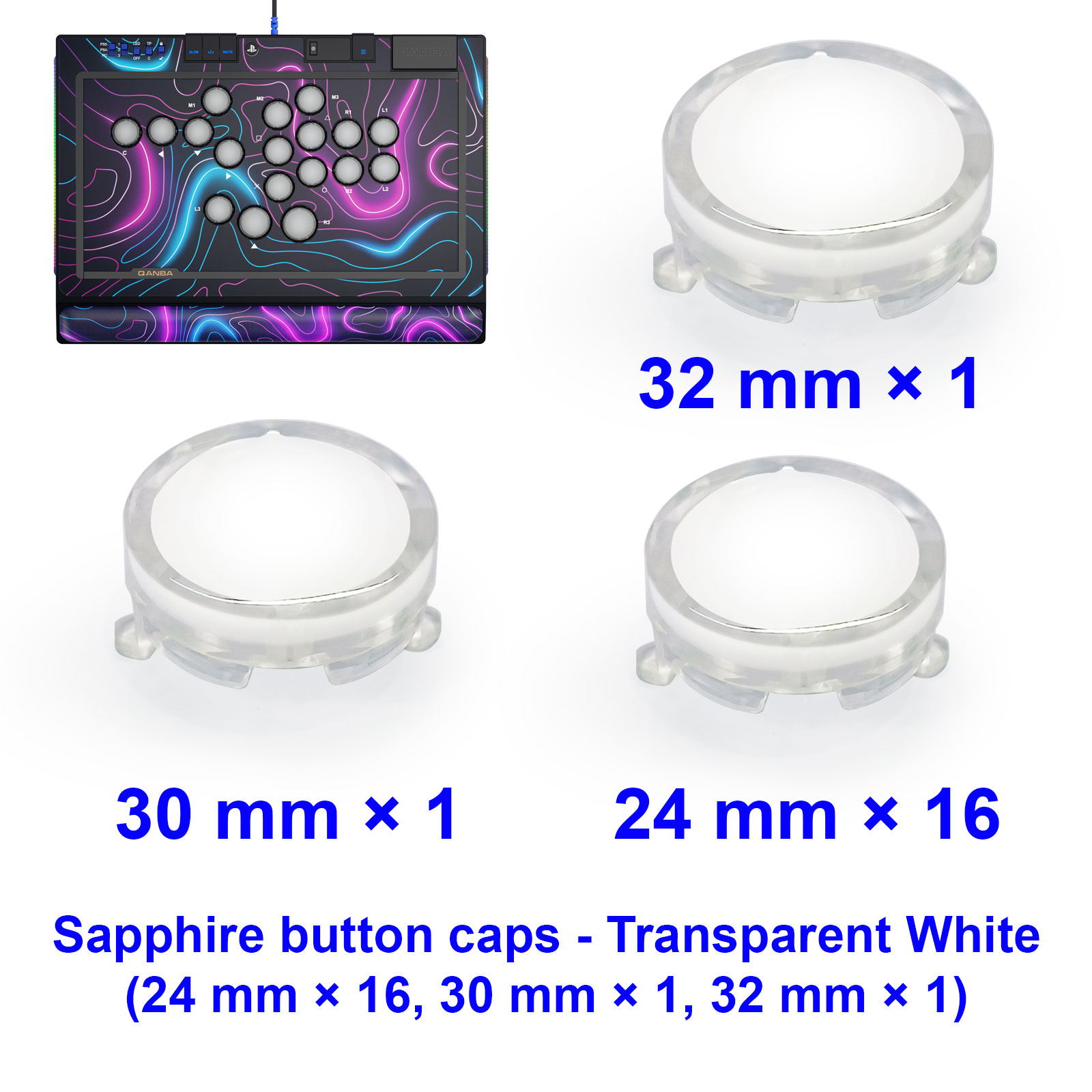 QANBA SAPPHIRE S1 Button Cap A - огляд і ціна Arcade Button Kit