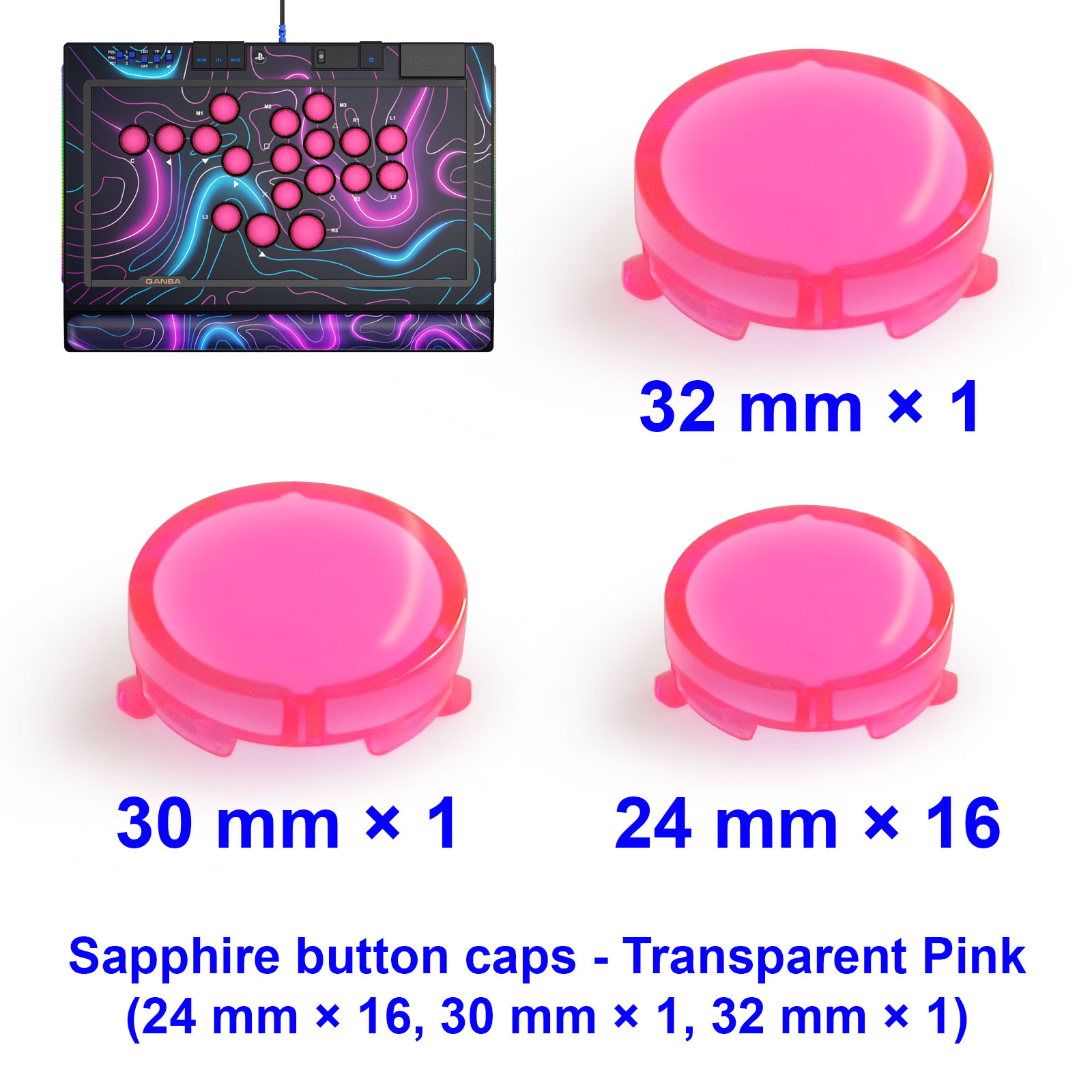 QANBA SAPPHIRE S1 Button Cap A - огляд і ціна Arcade Button Kit