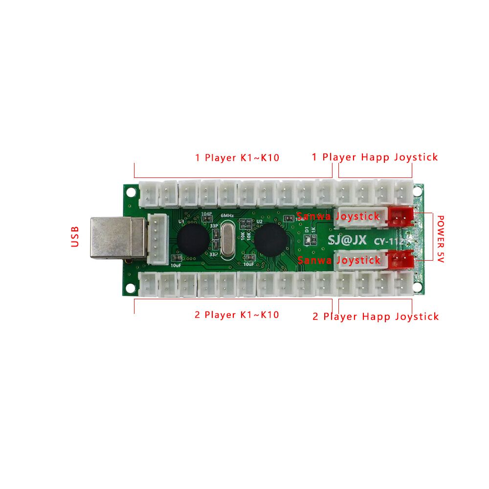 SJ@JX 2 Player Arcade DIY Kit  - огляд і ціна Arcade Button Kit